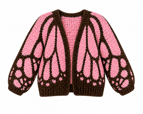 Pink Mocha Butterfly Cardigan